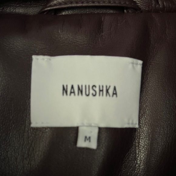 Nanushka Vegan Leather Modern Puffer Vest in AubergineFeels like BUTTAH! - Picture 12 of 12